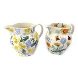 Two Emma Bridgewater pottery one and a half pint jugs, comprising Forget Me Not and Primrose Year ju