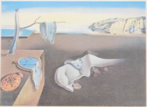 After Salvador Dali. The Persistence of Memory, print, 19cm x 25cm, framed.