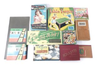 Various bygone games, puzzles, etc., to include a JWR puzzle, a Palitoy hand puppet doll Polly Pigta