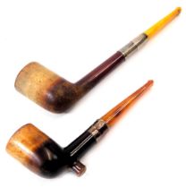 Two silver collared pipes, comprising a special edition and another stamped BJC, boxed. (2, AF)