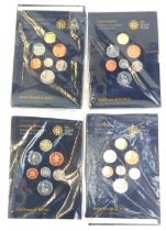 Four Royal Mint United Kingdom brilliant uncirculated coin collections, two for the Emblems of Brita