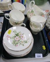 A French porcelain part tea service. (1 tray)