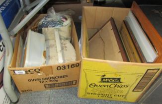 Arts and crafts, sewing supplies, picture frames, etc. (2 boxes)