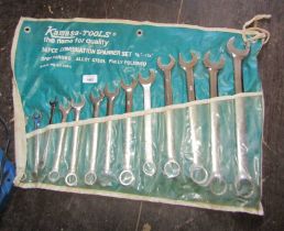 A Kamasa Tools fourteen piece combination spanner set.