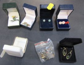 A group of assorted earrings.