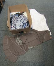Assorted lady's clothing, throws, etc. (1 box)