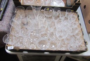 Various drinking glasses, to include coupe glasses, liqueur glasses, etc. (1 box)