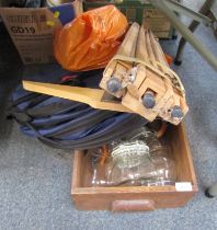 Various glass Kilner jars, artist's easel, pop up waste basket, etc.