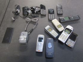 A group of Nokia mobile phones.