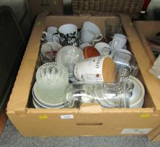 Kitchenalia, comprising mugs, cafetiere, coffee pot. (1 box)
