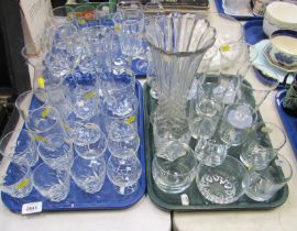 Glass ware, to include tumblers, vase, sherry glasses, fruit bowl, etc. (3 trays and 1 item)