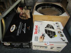 A set of Tefal Ingenio saucepans with one handle, BBQ grill, etc. (3)