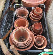 Various terracotta garden plant pots. (a quantity)