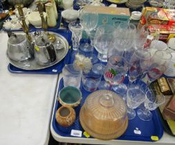 Glassware, comprising domed butter dish, drinking glasses, wine glasses, sherry glasses, tumblers, e