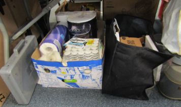 Household wares, to include Andrew James Kitchenalia, tea lights, car cleaning rolls, etc. (2 boxes)