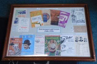 Reproduction framed 1940s to 50s theatre, pantomime and opera programmes, to include Tower Circus Bl