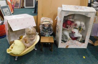 Ashton Drake and other dolls, comprising doll and bath, Leonardo Collection May, and a Alberon girl