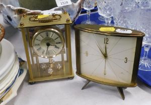 Two mantel clocks, comprising a H Samuel brass cased clock, and a Swiza seven jewel mantel clock. (2