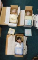 Three Ashton Drake Gallery dolls, comprising Sarah on Sunday 96943, Some Bunny Loves You 76022, and