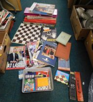 Toys and games, a Micro Dot set, souvenir brochures, crayons, backgammon, Monopoly, etc. (1 box)