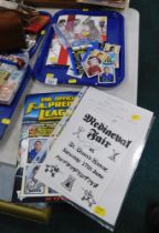 An Official FA Premier League sticker book, various stickers and tokens, and a Medieval Fair Manor p