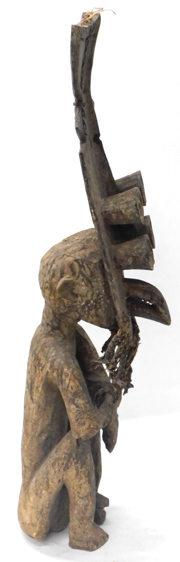 A Grebo (Kru) warrior funeral figure, Liberia, with certificate, 124cm high. - Image 4 of 5