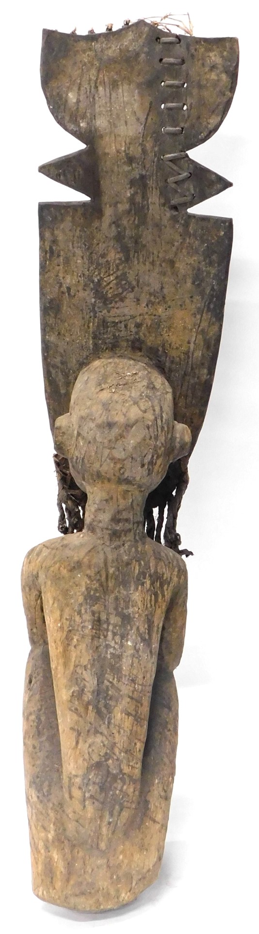 A Grebo (Kru) warrior funeral figure, Liberia, with certificate, 124cm high. - Image 3 of 5