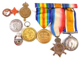 A WWI medal trio group, comprising British war medals, 1914-15 Star and Victory medal, inscribed 300