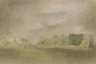 20thC School. Landscape, watercolour, indistinctly signed and dated 1979, 22.4cm x 34cm. Label verso