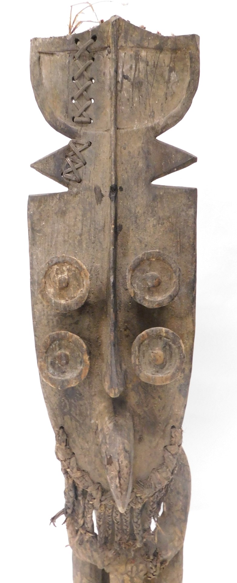 A Grebo (Kru) warrior funeral figure, Liberia, with certificate, 124cm high. - Image 5 of 5