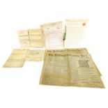 A quantity of indentures, relating to the Manor of Southwell, dated 1830 onwards, two 19thC copies o