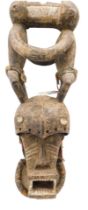 A Kran Chiefs fighting monkeys warrior mask, Liberia, 73cm high.