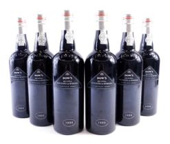 Six bottles of Dow's Quinta da Senhora da Ribeira vintage port, 1999, in fitted case with corkscrew