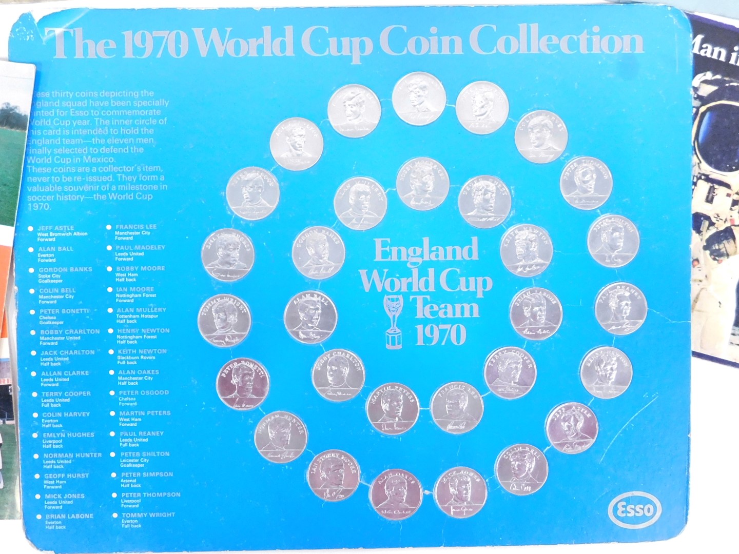 A quantity of football ephemera, to include an Esso 1990 World Cup medallion set, similar 1970 set, - Image 2 of 6