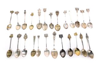 A collection of souvenir spoons, to include mainly 1920s and later examples, to include abbeys, chur