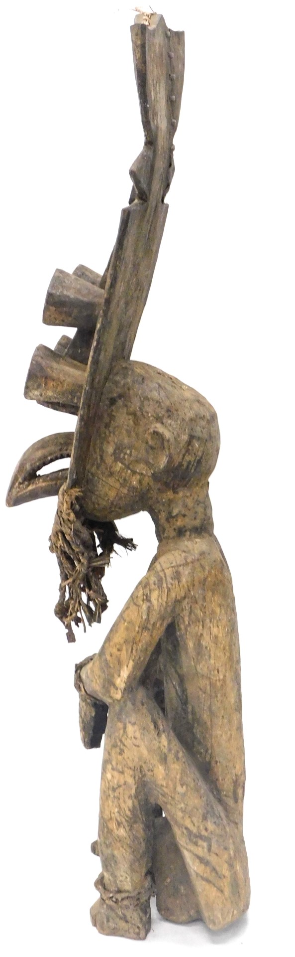 A Grebo (Kru) warrior funeral figure, Liberia, with certificate, 124cm high. - Image 2 of 5