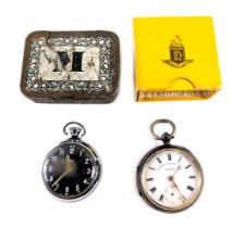 Two pocket watches, comprising a Victorian silver cased pocket watch, marked The Climax Trip Action