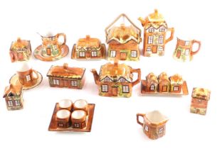 A quantity of Price Kensington cottage ware pottery, to include biscuit barrel, teapots, cruet, egg