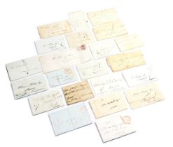 20 pre-stamp letters, with Lincolnshire cancels and mileage marks