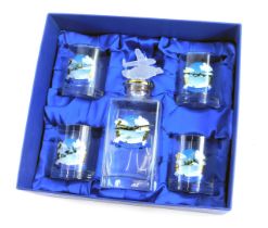 A Bradford Exchange Heroes of the Sky decanter set, comprising decanter and stopper and four tumbler