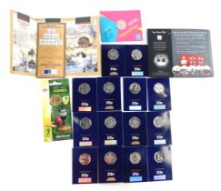 Various collectors coins, comprising Change Checker presentation fifty pence pieces, to include Padd