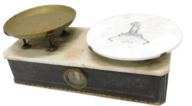 A David of Hull Herbert and Sons tabletop scale, with a ceramic Herbert and Sons of London weighing