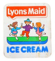 A Lyons Maid Ice Cream advertising sign, 15cm x 45cm.