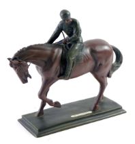 A Cresa 20thC resin horse racing figure, part of the Juliana Collection, stamped and dated 1985, gre