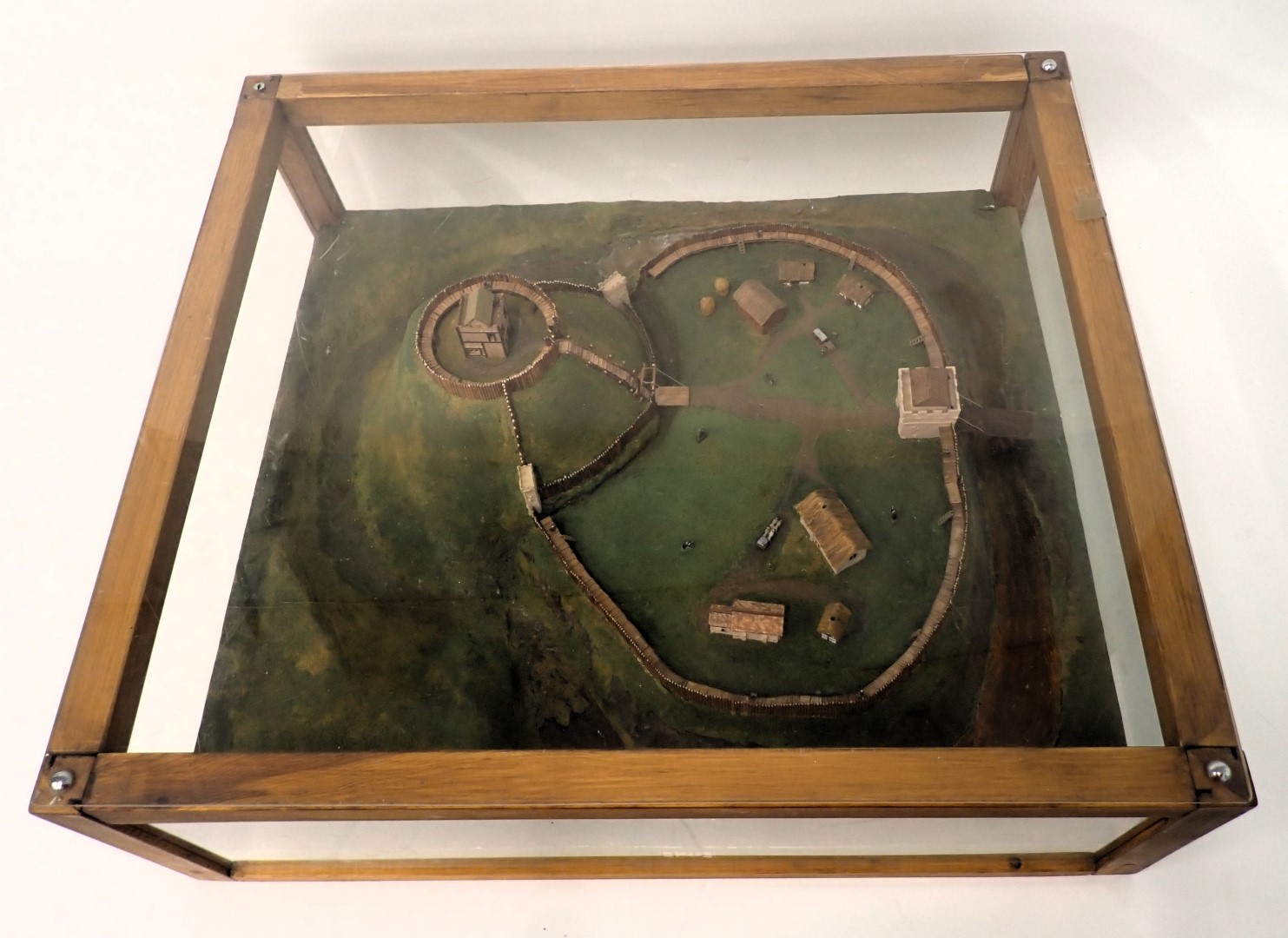 A diorama model of Tickhill Castle, showing the wooden fortification and some surrounding landscape - Image 2 of 2