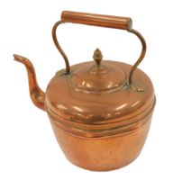 A 19thC copper kettle, 29cm high.