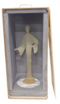 A matt finish resin replica sculpture, titled L'Elegance on a marble base, 49cm high, in fitted trav
