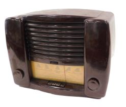 A GEC brown Bakelite cased radio, 31cm high, 41cm wide, 22cm deep.