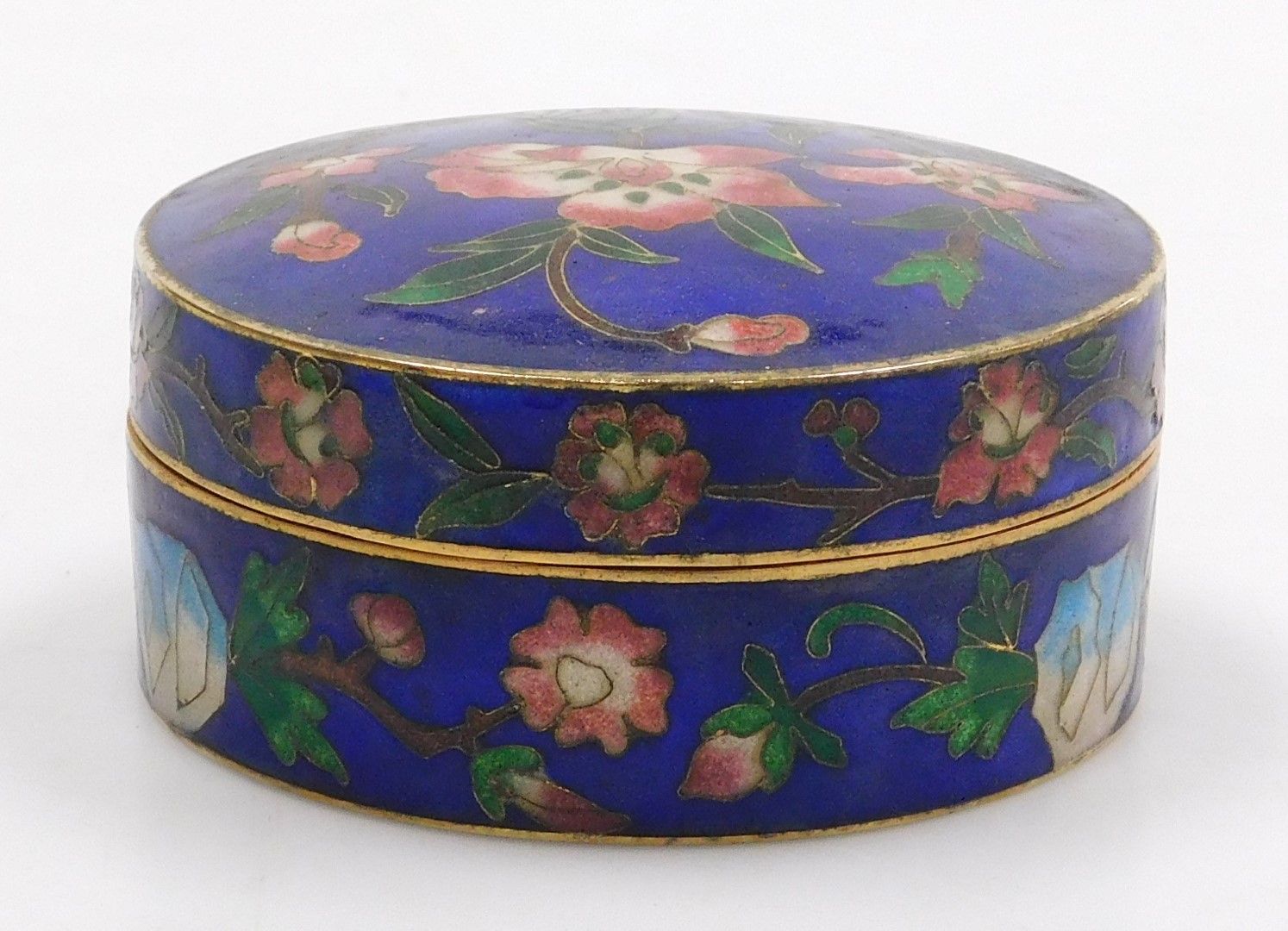 A 20thC Chinese plique-a-jour enamel bowl, of fluted form, decorated with flowers on a turquoise gro - Image 16 of 20