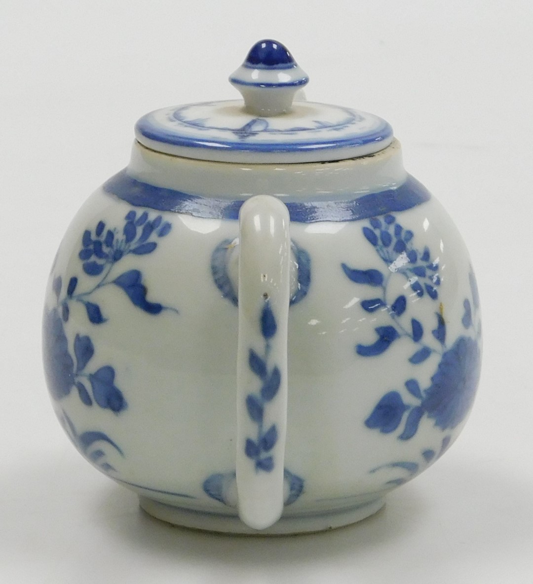 An early 20thC Japanese blue and white porcelain vase, of globular form, painted with birds and flow - Image 3 of 21